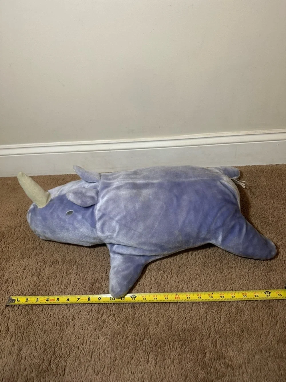 Carters John Lennon Real Love Purple Rhino Plush Pillow 25